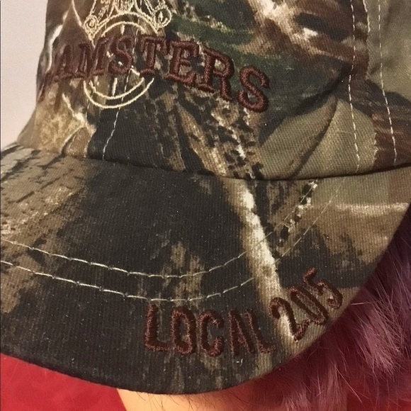 VINTAGE Teamsters Union Camo USA Trucker Hat Cap - Picture 2 of 7